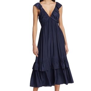 New Ramy Brook Nelly Sleeveless Tiered Midi Dress Size Large